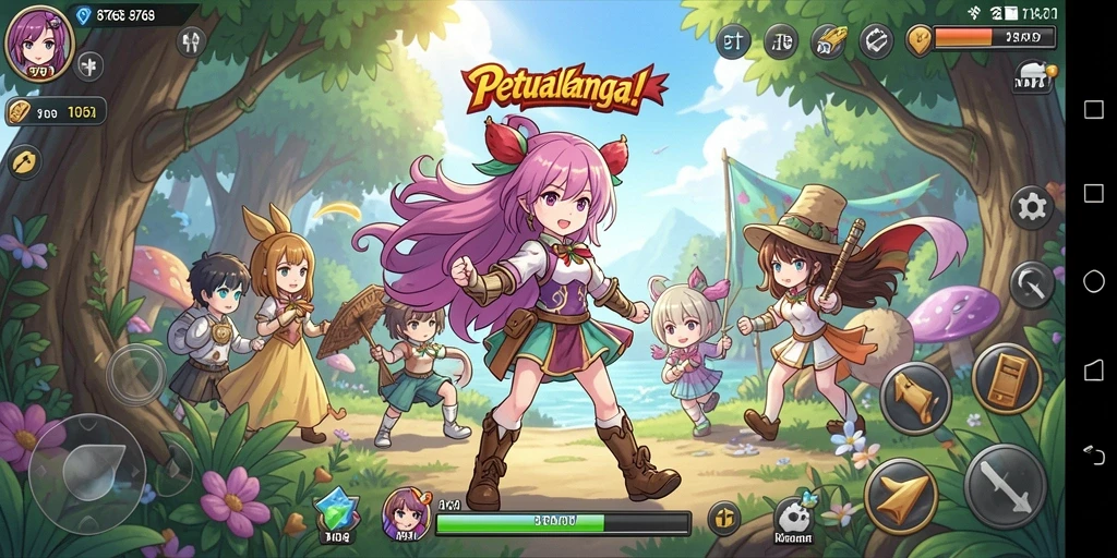 Screenshot gameplay 8768 menampilkan aksi karakter anime yang dinamis.