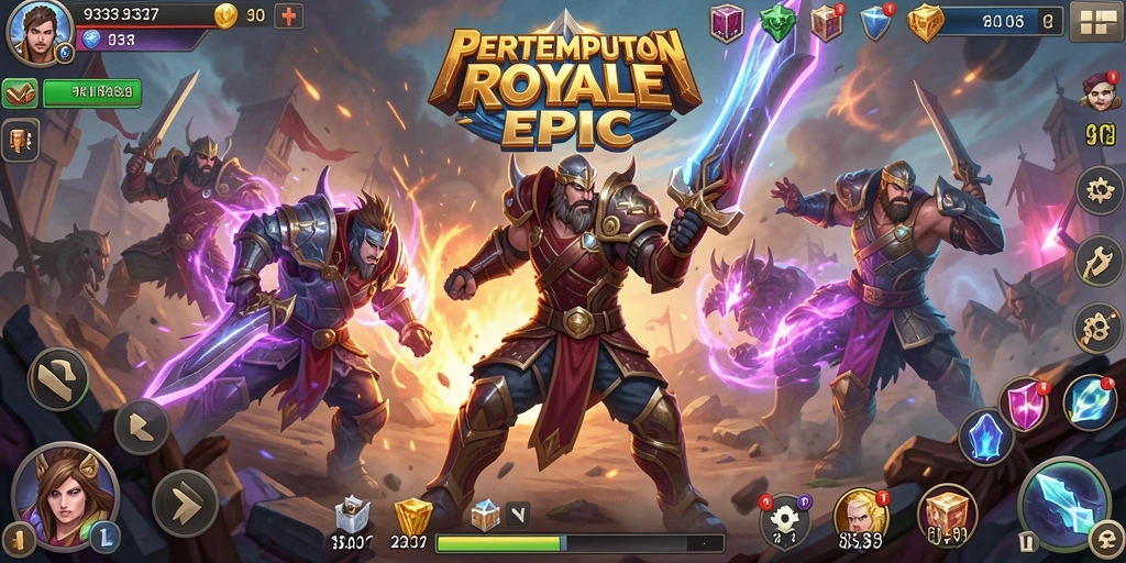 Gameplay pertempuran seru di 93337 saat bertarung di arena.