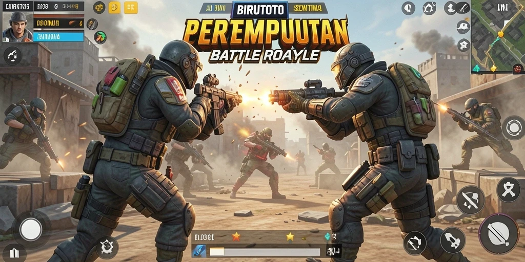 Screenshot gameplay seru dengan aksi Battle Royale BIRUTOTO.