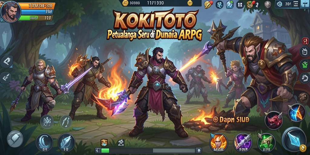 Tangkapan layar KOKITOTO menunjukkan pertarungan seru dalam dunia ARPG.