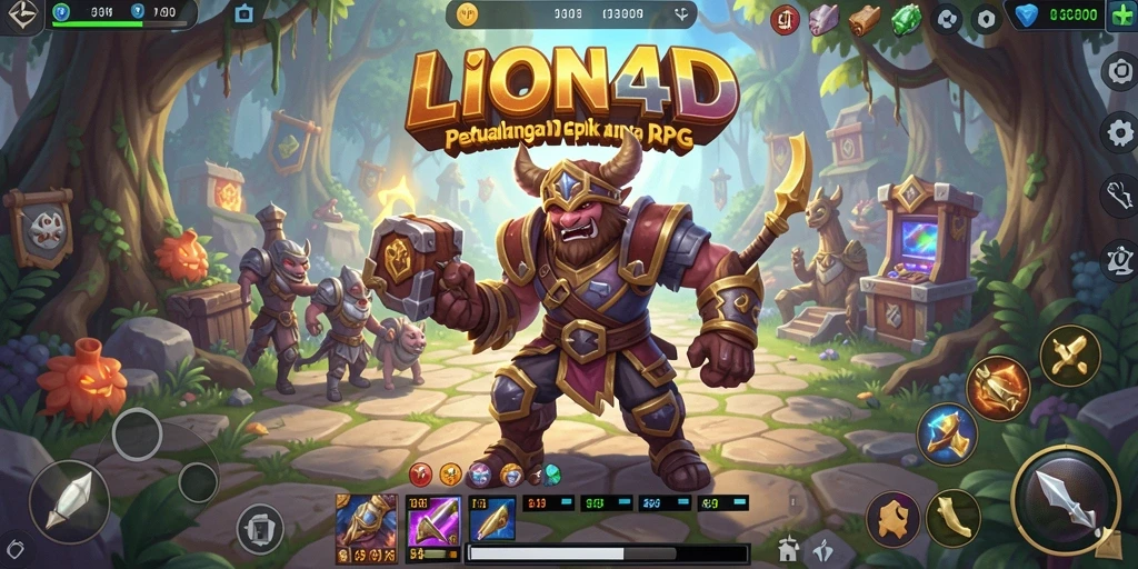 Screenshot gameplay LION4D menampilkan aksi pertarungan yang seru dan grafis menarik.