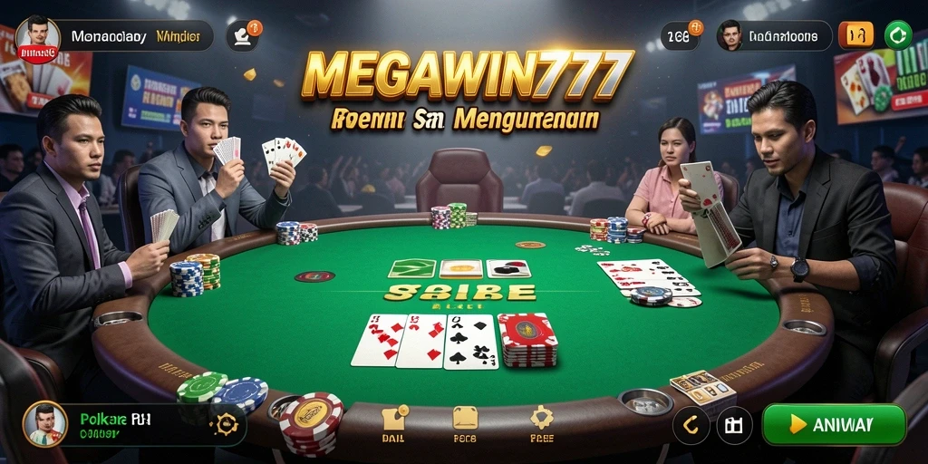 Tampilan gameplay Poker di MEGAWIN777 yang menegangkan dan menarik.