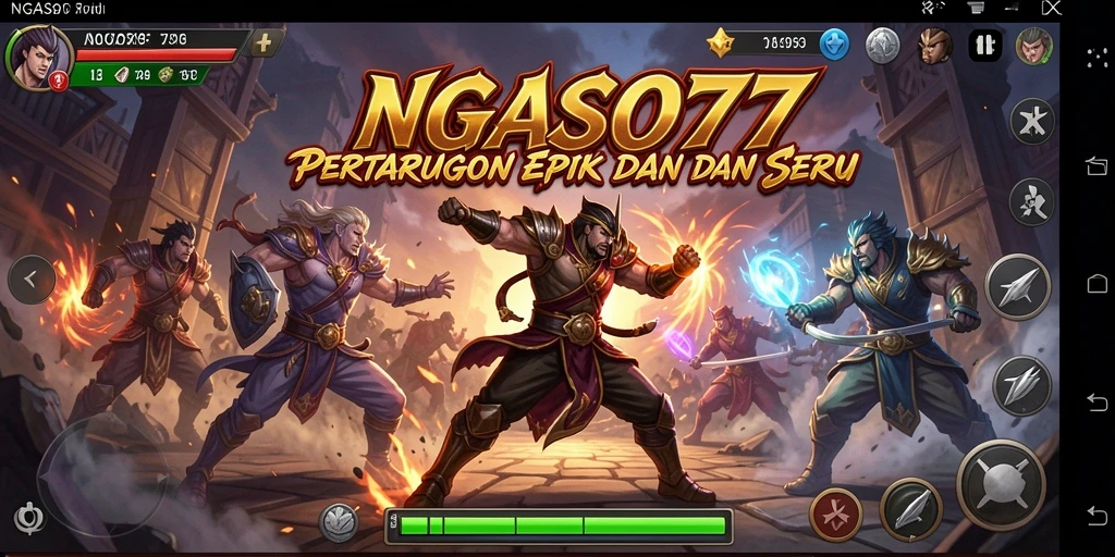 Tangkapan layar gameplay NGASO77 dengan aksi pertarungan seru.