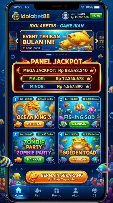 Tampilan fitur menarik pada aplikasi idolabet88.